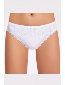 İlke Jacquard (Transferred Rib) Lace Bikini White 273