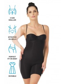 Emay 2758 Open Chest Boxer Corset Black