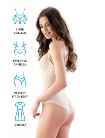 Emay 2811 Open Breast Slip Length Laser Corset Skin