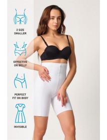 Emay 2814 Double High Waist Boxer Laser Corset White