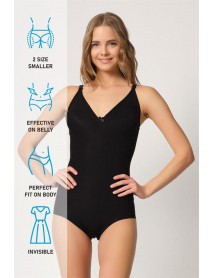 Emay 2821 Underwire Double Length Slip Laser Corset Black