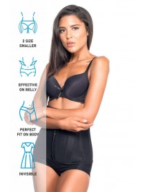 Emay 2824 High Waist Underwire Slip Laser Corset Black