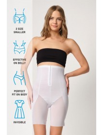 Emay 2928 Tulle Leg Laser Corset White