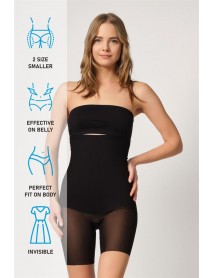Emay 2929 Tulle Leg Laser Corset Black