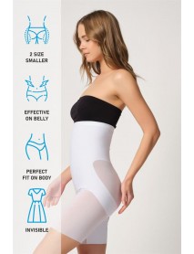 Emay 2929 Tulle Leg Laser Corset White