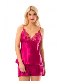 Sistina Satin Fuchsia Short Set 297 