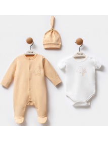 MOİ NOİ GIRL 0/3-0/3 MONTHS AUTUMN BODY OVERALLS SET 3002