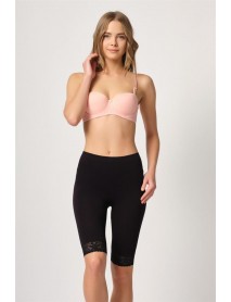 Emay 3004 Soft Long Leg Lace Boxer Black