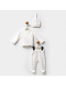 MOİ NOİ 0/3-0/3 MONTHS ORGANIC BUTTERFLY ZIBIN SUIT 3013