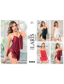 Laris Satin Short Set 3015