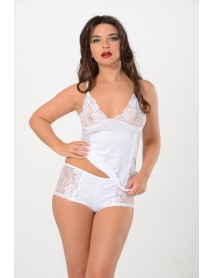 Sistina White Athlete Sort Camisole Set 3018 