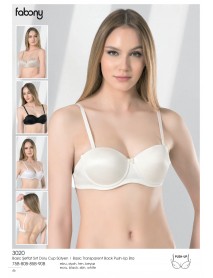 Fabony Basic Transparent Back Push-Up Bra 3020