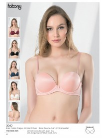 Fabony Basic Double Push-Up Strapless Bra 3040