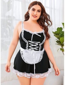 NightLight Rope Tied Lacy Fantasy Maid Costume 3500