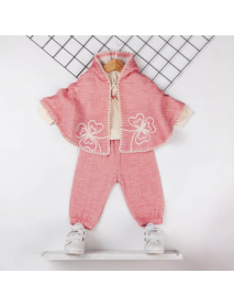 MC ELCI GIRL 6-9-12-18 MONTHS MUSLIN CAPE SET 3235