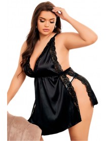 NightLight Open Sides Fantasy Satin Nightgown 3406
