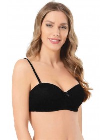 NBB Strapless Unsupported Covered Bra Black 3413