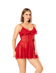 NightLight Fantasy Red Transparent Nightgown 3462