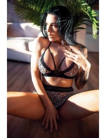 NightLight Leopard Skirt Fantasy Bra Set 3488