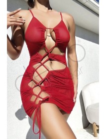 NightLight Cross-Tied Transparent Erotic Nightgown 3606