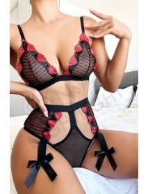 NightLight Fantasy Bow Detailed Bra Panty Set 3618