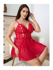 NightLight Plus Size Red Fantasy Nightgown 3628