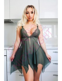 NightLight Deep Slit Fantasy Nightgown 3638-2