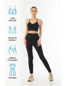 MI Emay 3921 Soft Seamless Ripped Tights Yoga Set Black