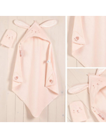 BABY GIRL RABBIT WOVEN ERASER TOWEL 4-PIECE SERIES 3952