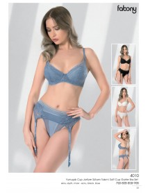 Fabony Soft Cup Garter Bra String  Set 4010