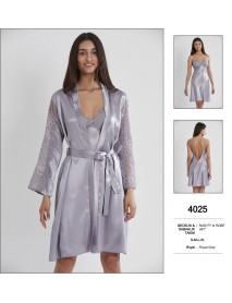 Pierre Cardin Grey Nighty & Robe Set 4025