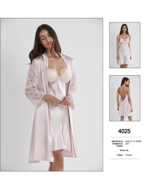  Pierre Cardin Powder Nighty & Robe Set 4025 