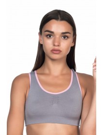 Emay 4024 Double Bra Corset Grey-Pink