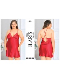 Laris Big Size Satin Short Nightgown 4026