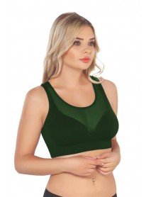 Emay 4028 Seamless Tulle Supporting Bra Corset Green