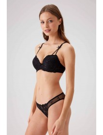 Pierre Cardin Underwire Supported Black Bra Set 4031