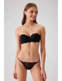 Pierre Cardin Underwire Strapless Supported Black Bra Set 4032