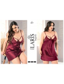  Laris Big Size Satin Short Nightgown 4036