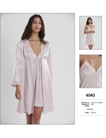 Pierre Cardin Powder Nighty & Robe Set 4040