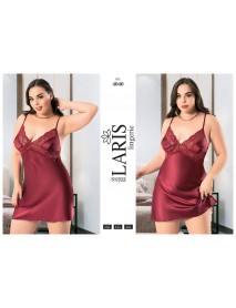 Laris Big Size Satin Short Nightgown 4040