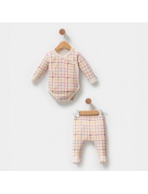 ESYA BABY GIRL 3-6-9 MONTHS PLAID CROSS BREASTED SET 4053