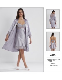Pierre Cardin Grey Nighty & Robe Set 4075