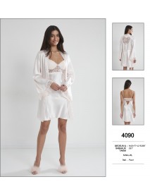 Pierre Cardin Pearl Nighty & Robe Set 4090