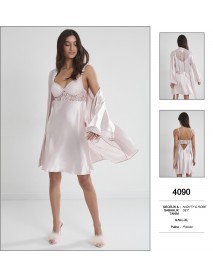 Pierre Cardin Powder Nighty & Robe Set 4090