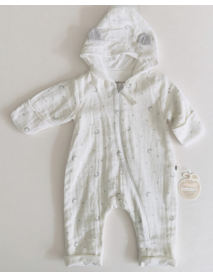 BABY BOY 3-6-9-12 MONTHS CUTE MOON MUSLIN OVERALLS 4128