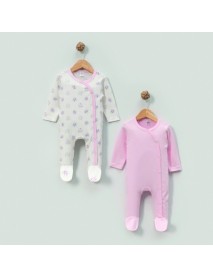 MINI OCEAN GIRL 0/3-3/6 MONTHS FLOWER PATTERNED 2-PIECE OVERALLS 4132