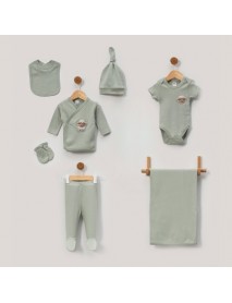MINI OCEAN UNISEX 0-3 MONTHS LAMB CROSSED 7-PIECE SET 4139