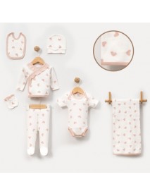 MINI OCEAN GIRL 0-3 MONTHS HEART BLANKET 7-PIECE SET 4169