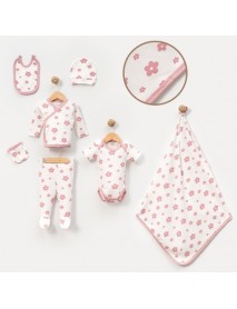 MINI OCEAN GIRL 0-3 MONTHS TULIP BLANKET 7 PIECE SET 4170