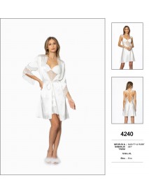  Pierre Cardin Ecru Nighty & Robe Set 4240 
